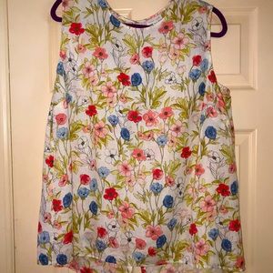 J Jill Linen Floral Tank